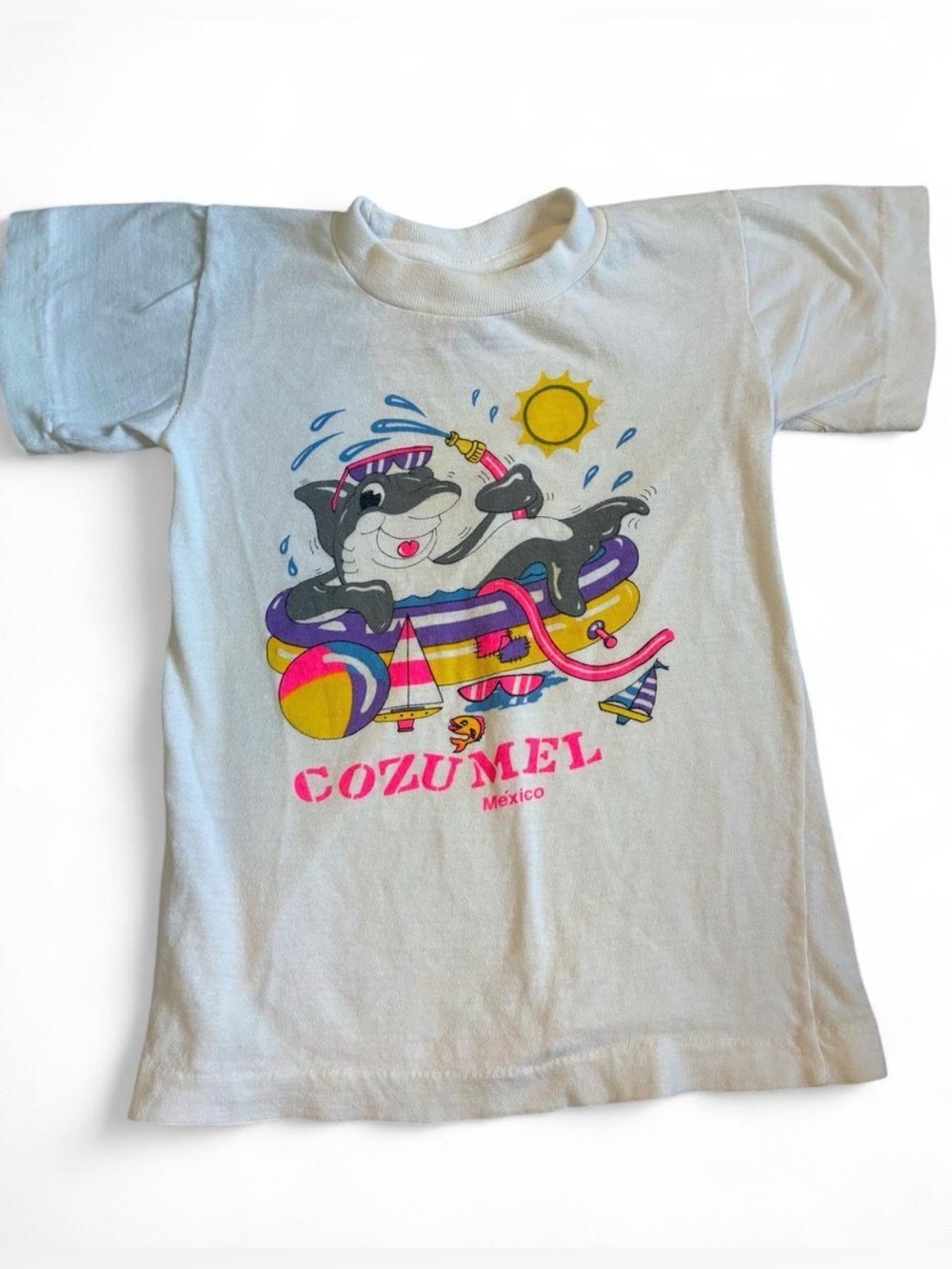 Vintage 80s 90s single stitch neon graphic t shirt 2t
